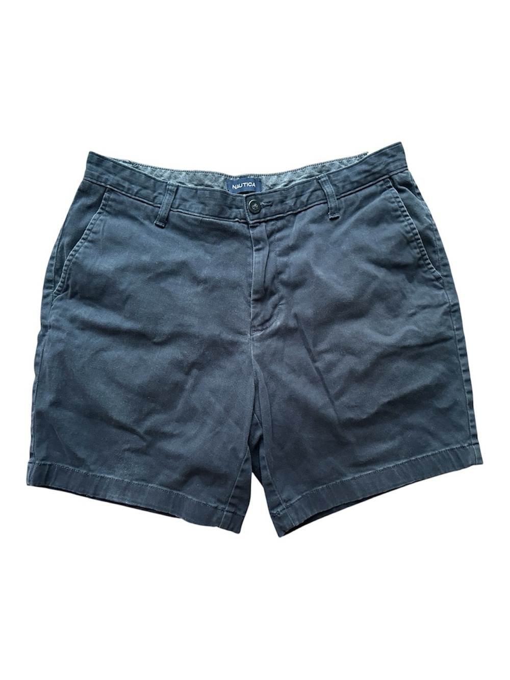 Nautica Men's Navy Flat Front Chino Shorts